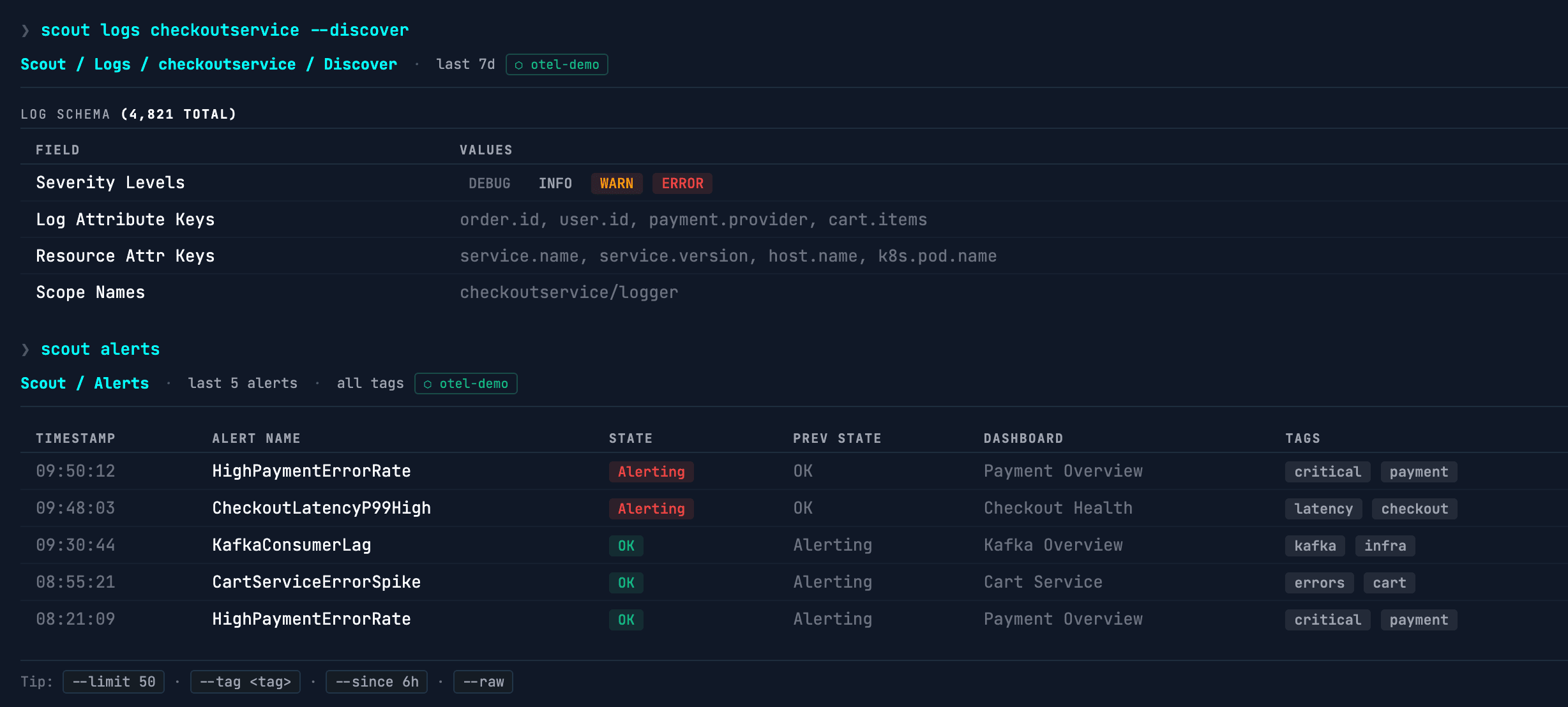 Scout CLI terminal interface